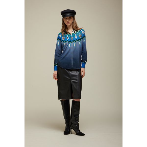 Knitted Shirt with Norwegian print