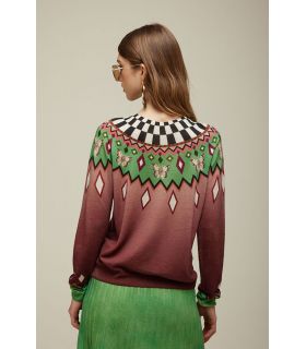 Knit sweater Norwegian Pattern Double Use