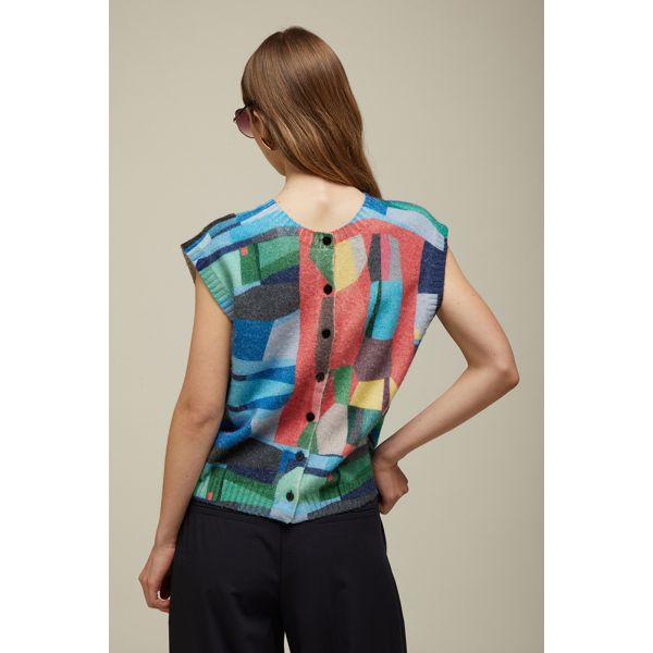 Gilet Girocollo Fantasia Pop Double Use