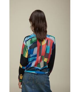 Pull Scollo a barca Over Pattern Pop Double Use