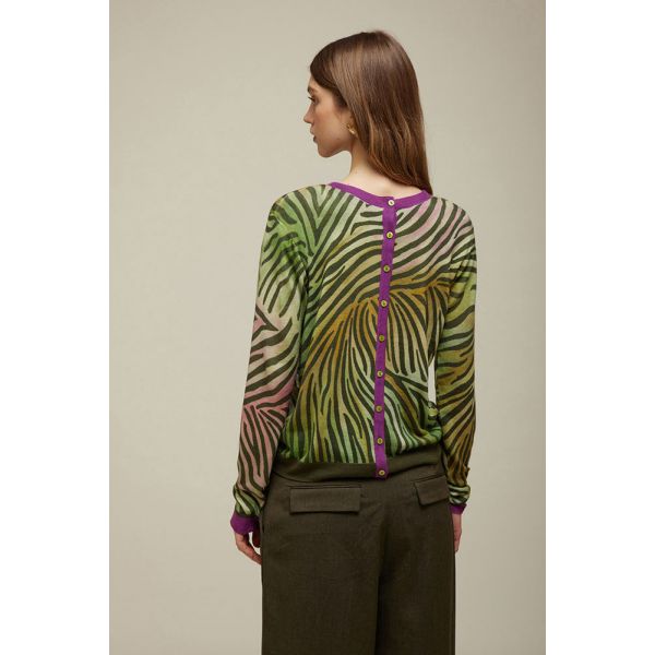 Cardigan Zebra Pattern Double Use