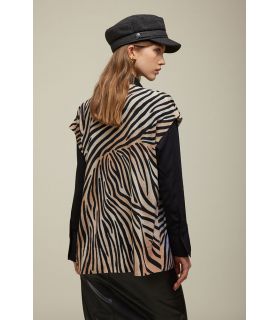 Gilet Scollo V Pattern Zebra