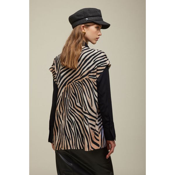 V-neck Vest Pattern Zebra