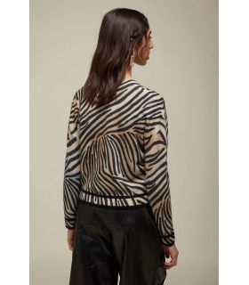 Pull Scollo V Over Corto Stampa Zebra