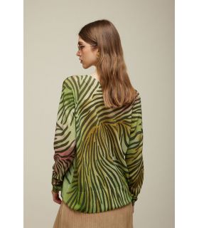Maglia Scollo a barca Over Pattern Zebra Double Use