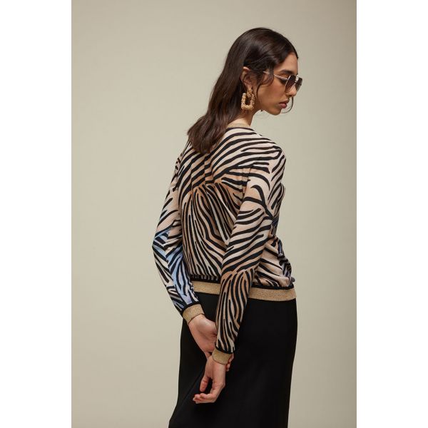 Pull girocollo Fantasia Zebra Double Use