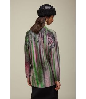 Cardigan Oversized V-neck Print Shaded