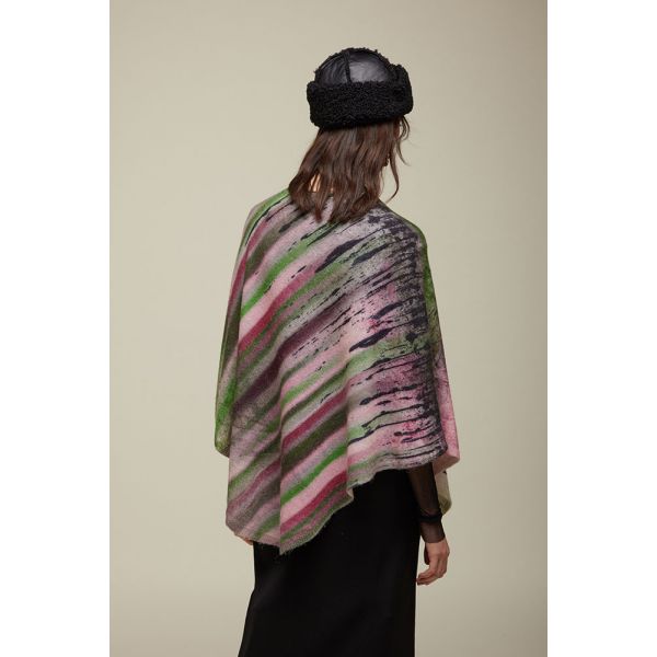 Poncho tricot stampa Shaded Double Use