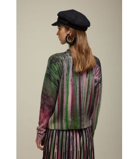 Jacket High-neck Shaded Print Double Use