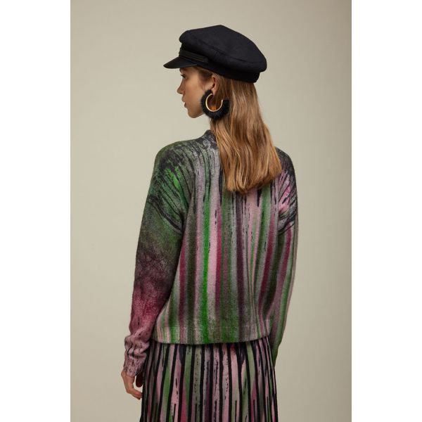 Jacket High-neck Shaded Print Double Use