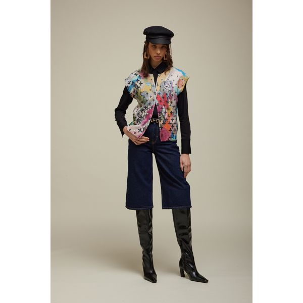 Gilet Girocollo Stampa Art Double Use