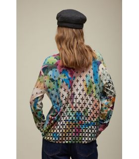 Oversized boatneck sweater Print Art Double Use