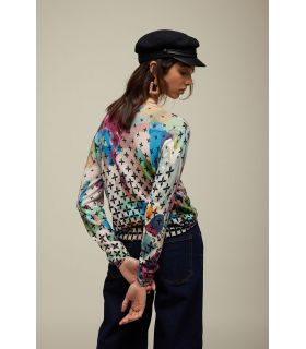 Knit Crewneck Art Pattern Double Use