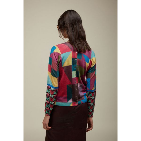 Cardigan Fantasia Patch e Flower Double Use