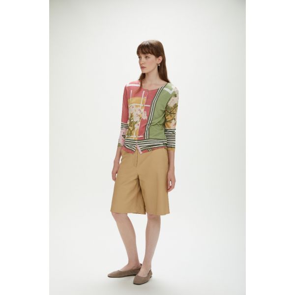 Cardigan with Flowers print double use