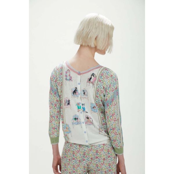 Giacca stampata con Dogs & Flowers