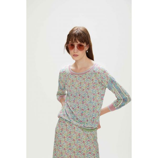 Knitwear t-shirt with small flowers print