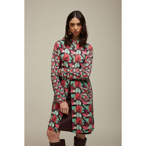 Flower print coat