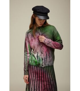 Jacket High-neck Shaded Print Double Use