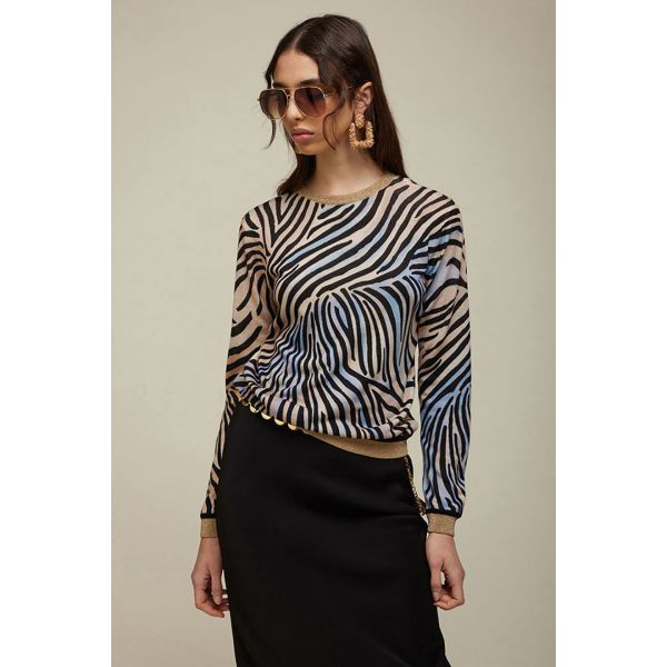 Pull girocollo Fantasia Zebra JEi'S Collezione Auunno Inverno 2025 - 2026