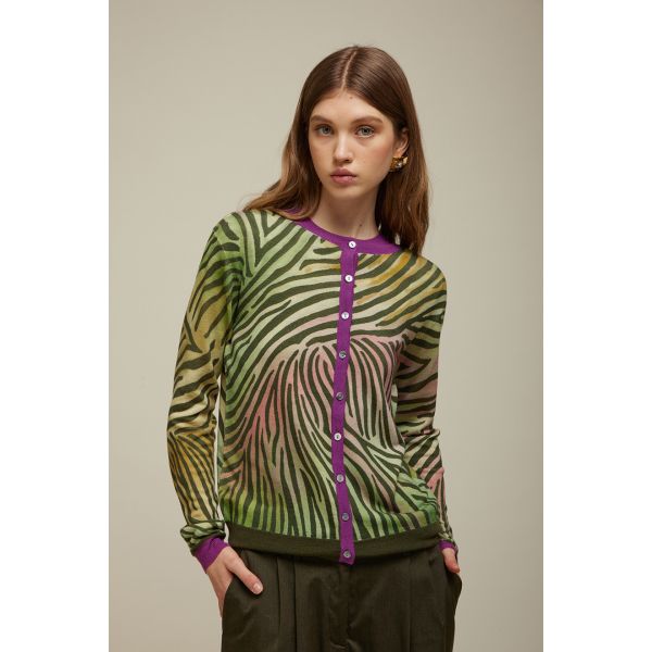 Cardigan Zebra Pattern Double Use