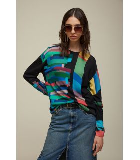 Boatneck Sweater Oversized Pattern Pop Double Use