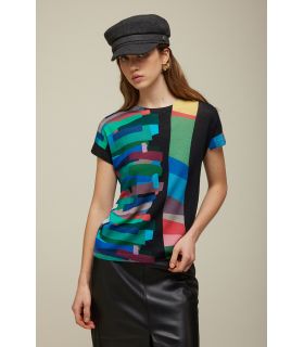 Short sleeve Kimono with Pop Print Double Use