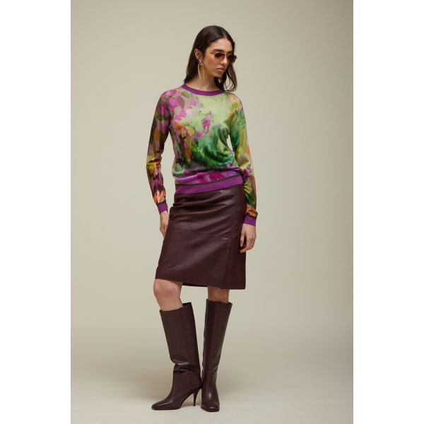 Knit Crewneck Print Multicolor Double Use