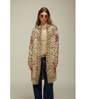 Tricot Coat with Animalier print