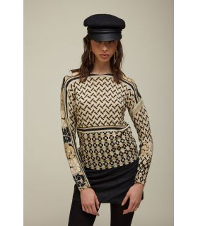 Crewneck Sweater with Ties pattern Double use