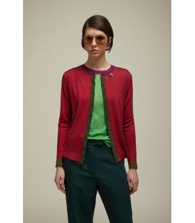 Twin set with Bicolor fake solid print