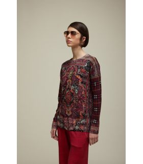 Boatneck oversized Pull with Carpet print double use