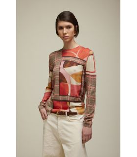 Printed sweater with Glen check Pattern double use