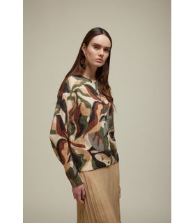 High neck jacket with Camouflage print