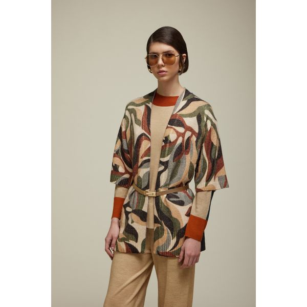 Short sleeves Cardigan with Camouflage design