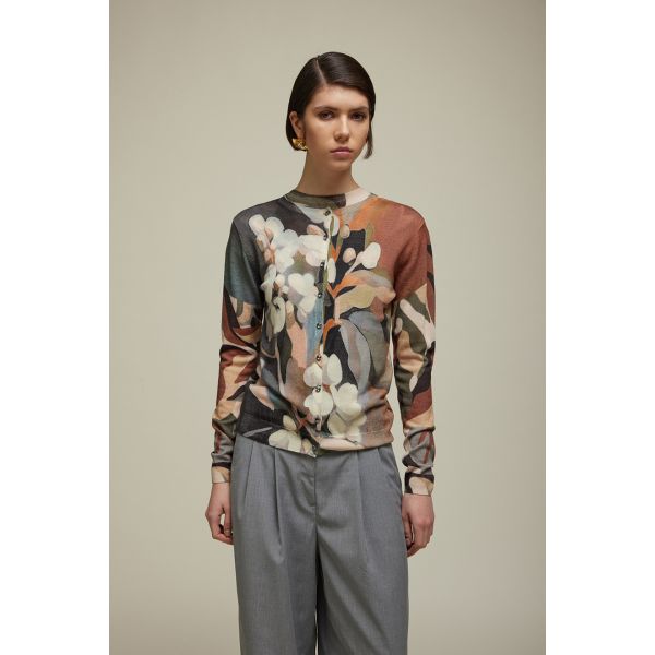 Cardigan with Camouflage print double use