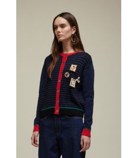 Multicolor Cardigan with Applications Double use