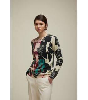 Crewneck sweater with Lace print double use