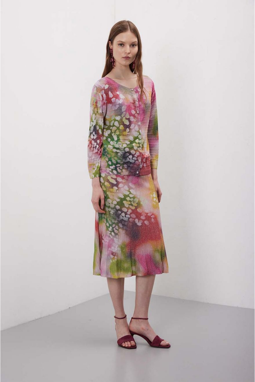 Giacchina plissè manica lunga in pattern Shaded