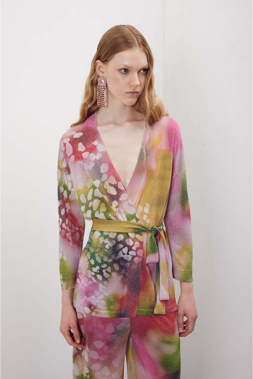 Giacca kimono manica 3/4 in pattern Shaded