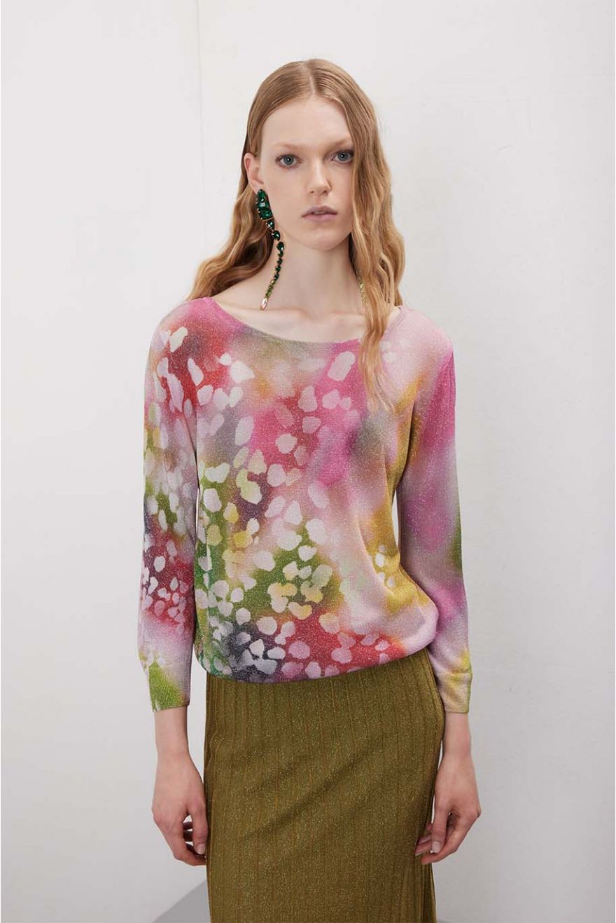 Cardigan manica 3/4 in pattern Shaded