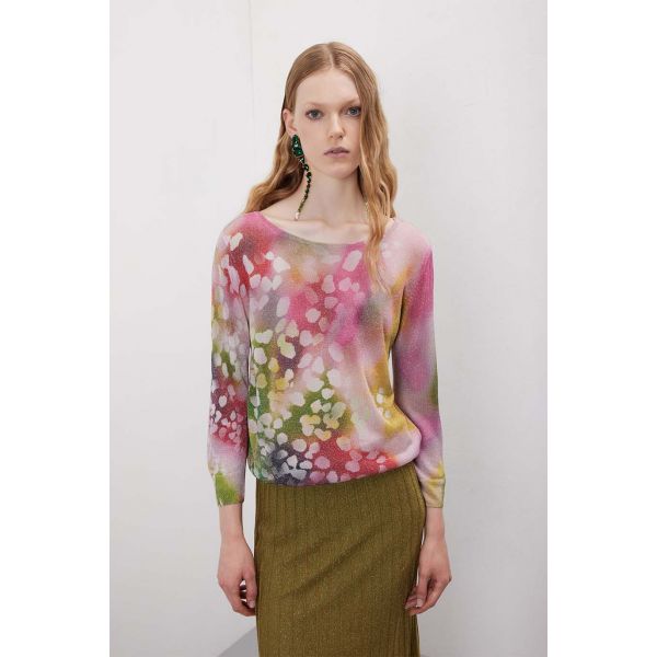 Cardigan manica 3/4 in pattern Shaded