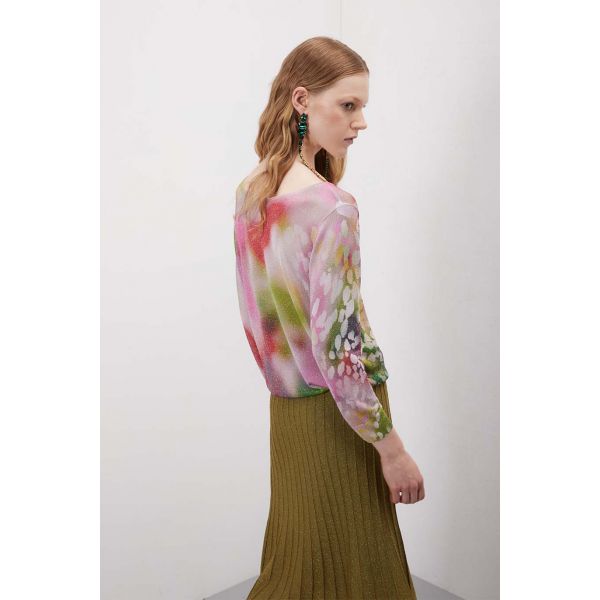 Cardigan manica 3/4 in pattern Shaded