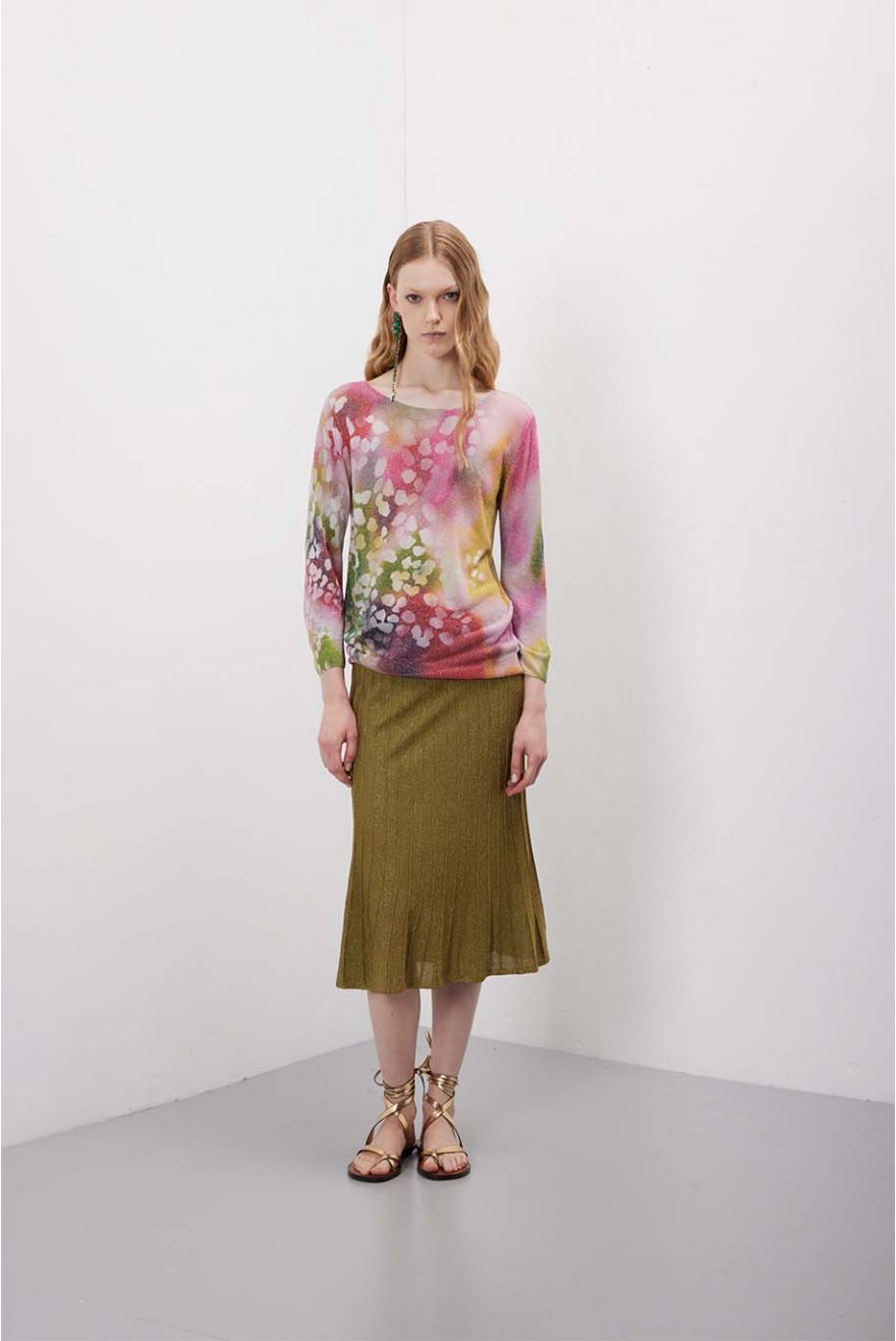 Cardigan manica 3/4 in pattern Shaded