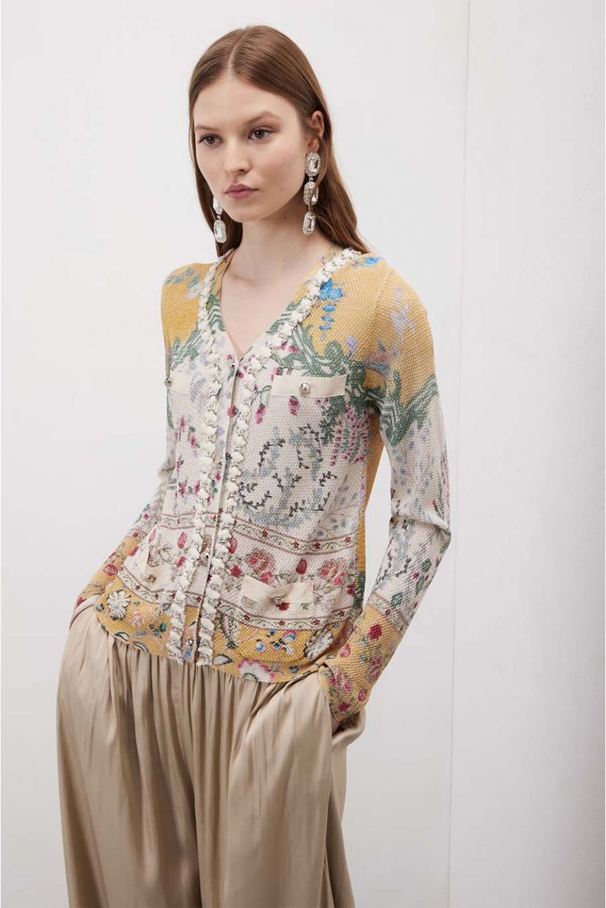 Giacca Chanel manica lunga in pattern Wallpaper