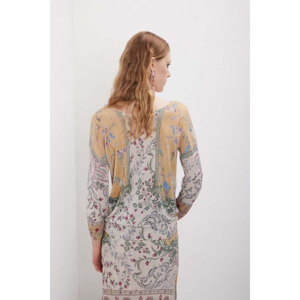 Maglia girocollo manica 3/4 in pattern Wallpaper