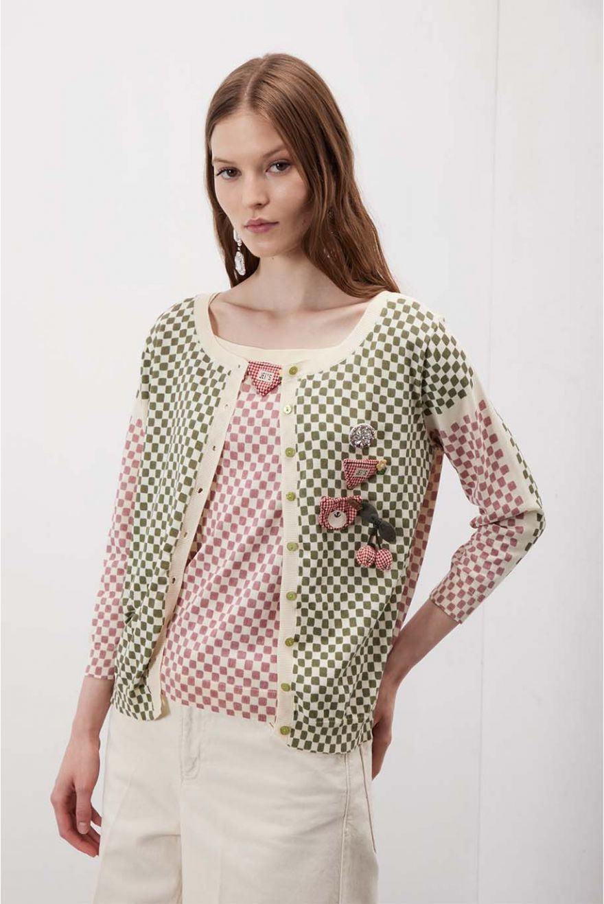 Twin set pattern Quadretti con spilli