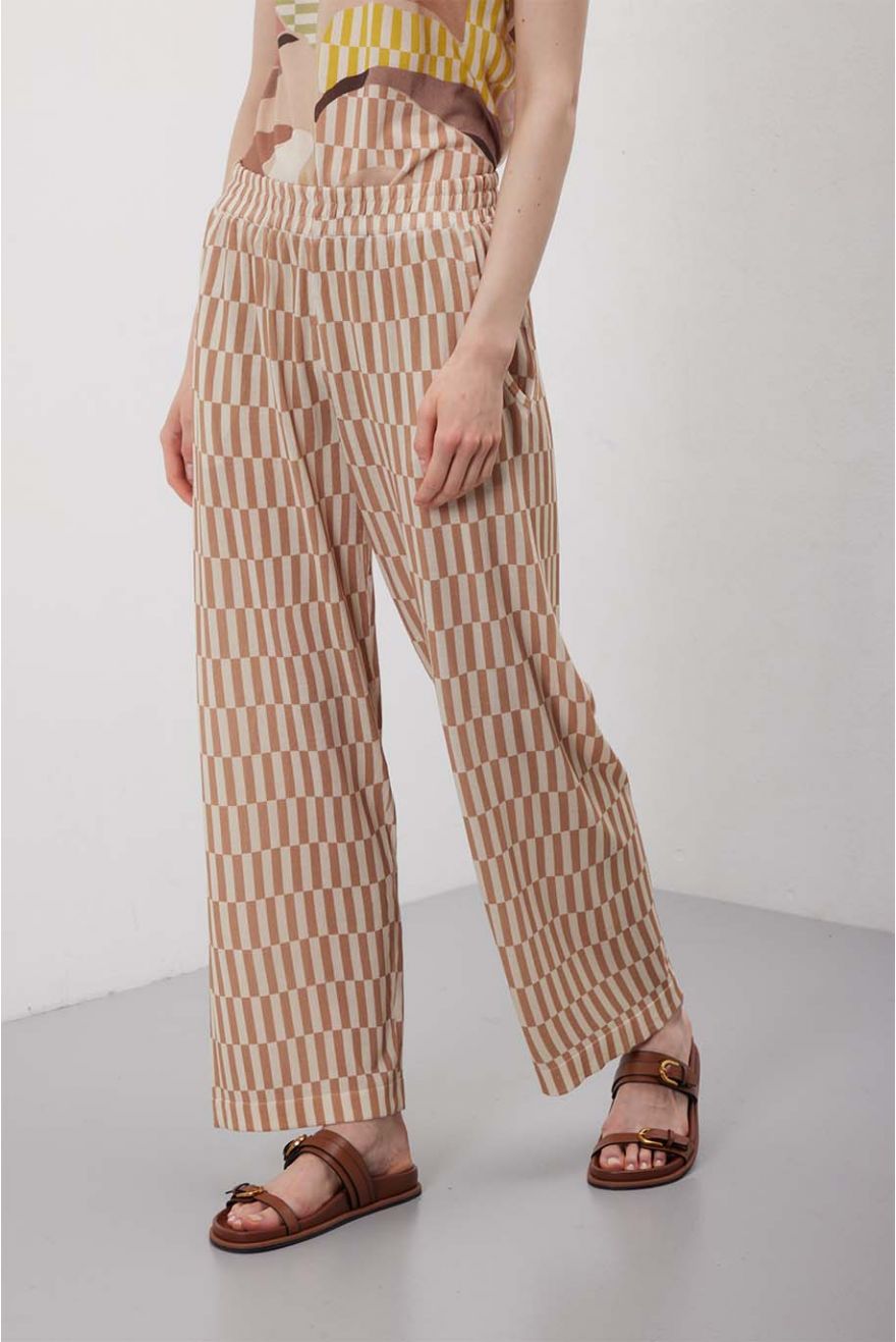 Pantaloni Color Block in maglia