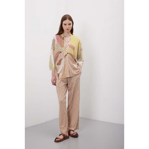 Pantaloni Color Block in maglia