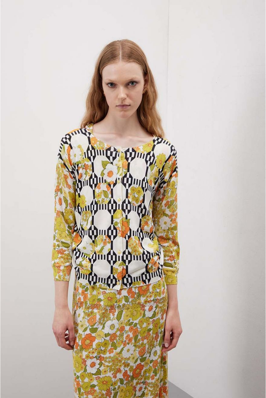 Cardigan manica 3/4 con motivo Seventy